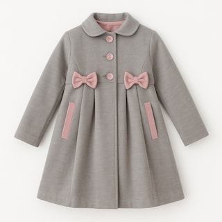 Foto 1 | Foto 1 | Abrigo Para Niña Chicos Olé 3732 Gris Con Moños Rosas