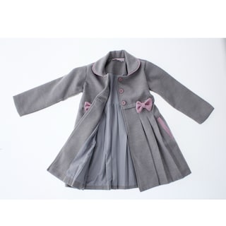 Foto 2 | Foto 2 | Abrigo Para Niña Chicos Olé 3732 Gris Con Moños Rosas