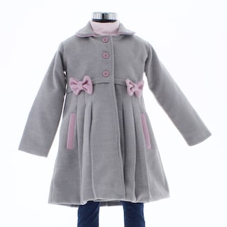 Foto 3 | Foto 3 | Abrigo Para Niña Chicos Olé 3732 Gris Con Moños Rosas