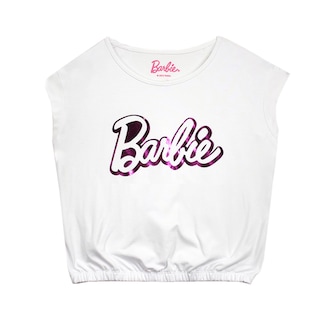 Foto 1 | Foto 1 | Crop Con Jareta Y Estampado Metalico Con La Silueta De Barbie Para Niña