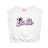 Crop Con Jareta Y Estampado Metalico Con La Silueta De Barbie Para Niña