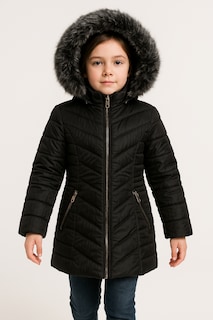 Foto 1 | Foto 1 | Chamarra Niña Con Gorro Peluche Estilo Y Protección Invierno