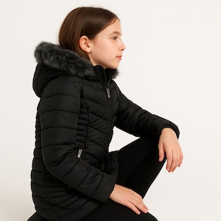 Foto 2 | Foto 2 | Chamarra Niña Con Gorro Peluche Estilo Y Protección Invierno