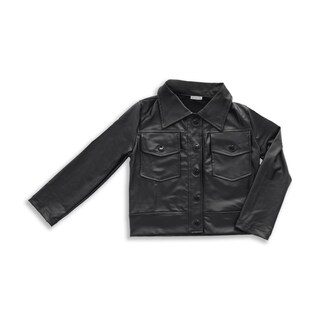 Foto 1 | Foto 1 | Sobrecamisa Coqueta Para Niña De Poliéster Negro Con Bolsillos