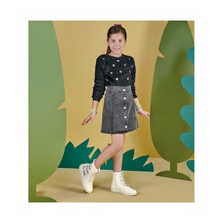 Foto 4 | Foto 4 | Sueter Coqueta Para Niña De Algodón Negro Con Estrellas Bordadas