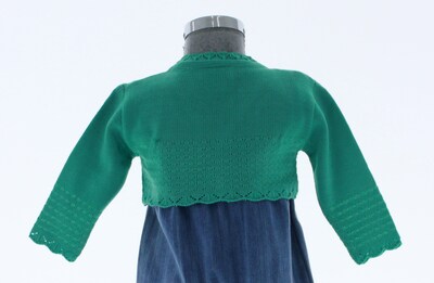 Foto 2 | Foto 2 | Suéter Tipo Bolero Para Niña Chicos Olé 3060 Verde Elegante Con Perlas