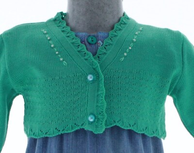 Foto 5 | Foto 5 | Suéter Tipo Bolero Para Niña Chicos Olé 3060 Verde Elegante Con Perlas