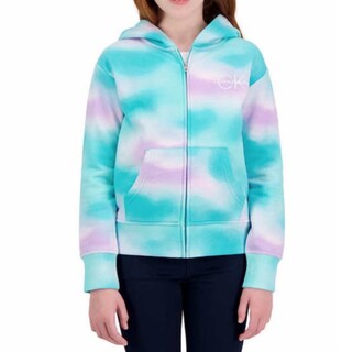 Foto 1 | Foto 1 | Sudadera Calvin Klein Zipper Hoodie Celeste para Niña