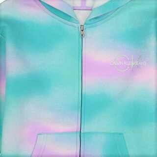 Foto 5 | Foto 5 | Sudadera Calvin Klein Zipper Hoodie Celeste para Niña