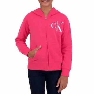 Foto 1 | Foto 1 | Sudadera Calvin Klein Zipper Hoodie Rosa para Niña
