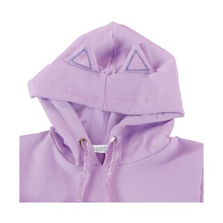Foto 2 | Foto 2 | Sudadera Coqueta Para Niña De Algodón Morado Con Orejitas Decorativas