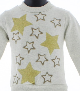 Foto 3 | Foto 3 | Sudadera Para Niña Chicos Olé 3527 Beige Estampado De Estrellas