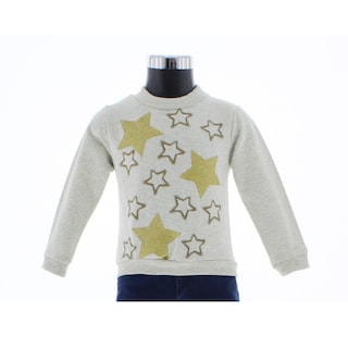 Foto 4 | Foto 4 | Sudadera Para Niña Chicos Olé 3527 Beige Estampado De Estrellas