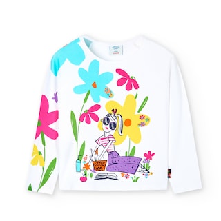 Foto 1 | Foto 1 | Playera Boboli Blanca para Niña