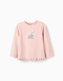 Foto 1 | Foto 1 | Playera De Manga Larga Con Volantes Y Flores En 3d Para Niña, Rosa Zippy