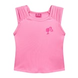 Playera Con Manga De Olan Estampado De Barbie Para Niña