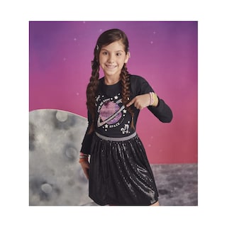 Foto 4 | Foto 4 | Playera Coqueta Para Niña De Algodón Negro Con Estampado De Planeta