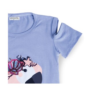 Foto 3 | Foto 3 | Playera Coqueta Para Niña De Algodón Azul Con Estampado De Guacamaya