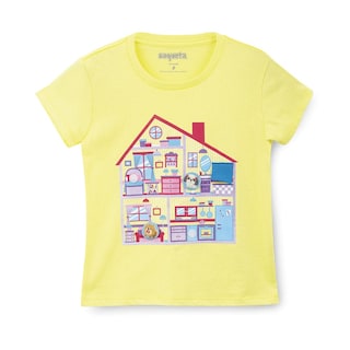 Foto 1 | Foto 1 | Playera Coqueta Para Niña De Algodón Amarillo Con Casa Interactiva