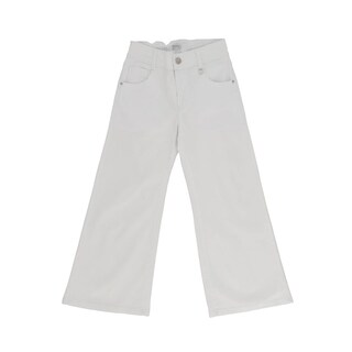 Foto 1 | Foto 1 | Pantalón Coqueta Para Niña De Algodón Blanco Con Pierna Ancha