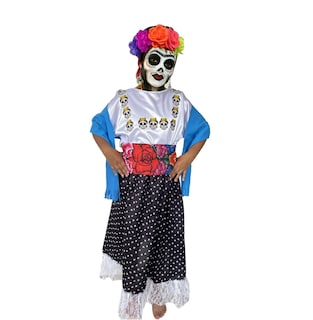Foto 1 | Foto 1 | Disfraz Tudi Vestido Esqueleto De Catrina Mexicana Negro Para Niña