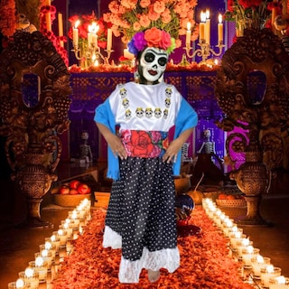 Foto 2 | Foto 2 | Disfraz Tudi Vestido Esqueleto De Catrina Mexicana Negro Para Niña