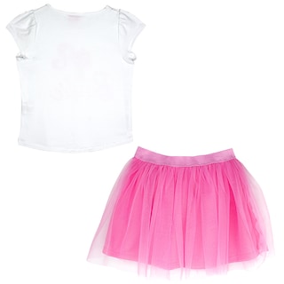 Foto 2 | Foto 2 | Conjunto De Blusa Y Falda Brillante Con Logo De Barbie Para Niña
