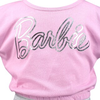 Foto 8 | Foto 8 | Conjunto De Blusa Estampada Y Falda En Color Azul Con Aplicaciones De Barbie Para Niña