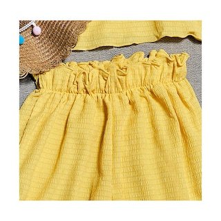 Foto 3 | Foto 3 | Conjunto Coqueta Para Niña De Poliéster En Amarillo Con Pliegues