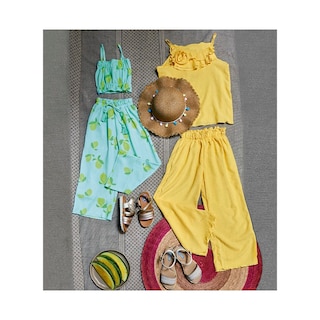 Foto 4 | Foto 4 | Conjunto Coqueta Para Niña De Poliéster En Amarillo Con Pliegues