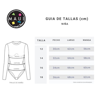 Foto 6 | Foto 6 | Traje De Baño Completo Manga Larga Para Niña Marca Maui And Sons