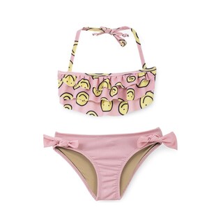 Foto 1 | Foto 1 | Bikini Coqueta Para Niña De Poliéster Rosa Con Estampado De Caritas