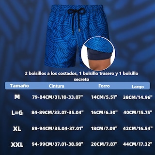 Foto 2 | Foto 2 | Traje De Baño Para Hombre, Playa, Balneario Short Talla: 2xl Mod. A29 Eo Safe Imports Esi-19078 Azul