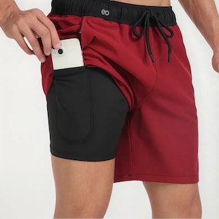 Foto 2 | Foto 2 | Traje De Baño Short Talla Eg Eo Safe Imports Esi-19574 Rojo