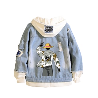 Foto 2 | Foto 2 | Venta Internacional - Chamarra Vaquera Wangting Estampado Luffy Back View