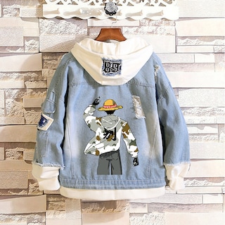 Foto 3 | Foto 3 | Venta Internacional - Chamarra Vaquera Wangting Estampado Luffy Back View