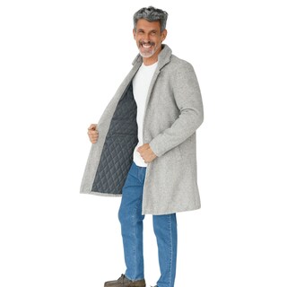 Foto 2 | Foto 2 | Saco Caballero Largo Cuello Peluche Desmontable Forro Acolchado Invierno Jaspe