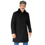 Saco Caballero Largo Cuello Peluche Desmontable Forro Acolchado Invierno Negro