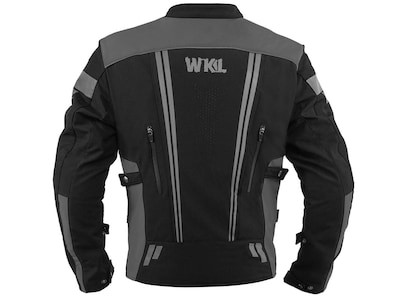 Foto 2 | Foto 2 | Chamarra Motociclista Impermeable Hombre Protectores Wkl 1985 Negro/ Gris