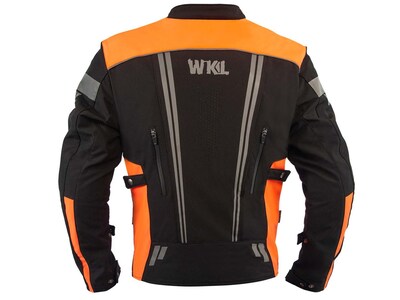 Foto 2 | Foto 2 | Chamarra Motociclista Impermeable para Hombre Protectores Wkl 1985 color Negro con Anaranjado