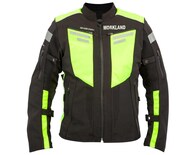 Chamarra Motociclista Impermeable Protectores Wkl 1985 color Negro con Neón para Hombre