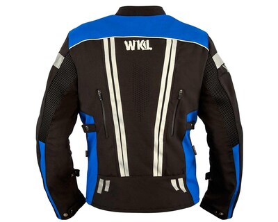 Foto 2 | Foto 2 | Chamarra Motociclista Impermeable para Hombre Protectores Wkl 1985 color Negro con Azul