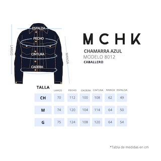 Foto 6 | Foto 6 | Chamarra de Mezclilla MCHK 8012 color Azul Manga Larga 4 Bolsillos Cierre Frontal de Botones