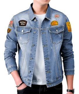 Foto 1 | Foto 1 | Chamarra de Mezclilla Shendy Vendy 262 con Bolsillos Denim Azul Claro para Hombre