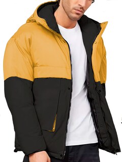 Foto 1 | Foto 1 | Chamarra Térmica Shendy Vendy Negra con Amarillo con Capucha para Hombre