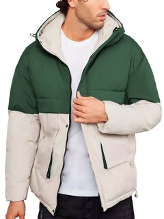 Foto 2 | Foto 2 | Chamarra Térmica Shendy Vendy Verde con Blanco con Capucha para Hombre
