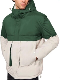 Foto 4 | Foto 4 | Chamarra Térmica Shendy Vendy Verde con Blanco con Capucha para Hombre