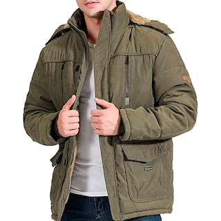 Foto 1 | Foto 1 | Chamarra Cazadora Shendy Vendy de Invierno con Peluche King B Verde para Hombre
