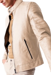 Foto 4 | Foto 4 | Chamarra Vinipiel Tipo Biker para Hombre