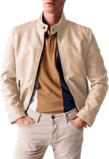 Foto 3 | Foto 3 | Chamarra Vinipiel Tipo Biker para Hombre